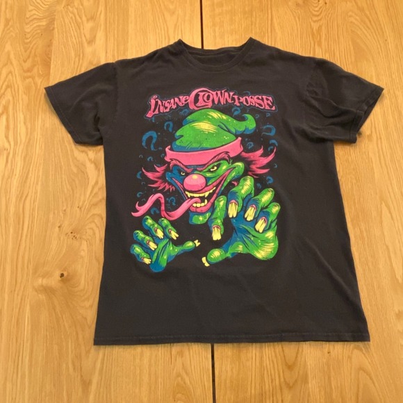 Anvil Other - Insane Clown Posse ICP Tee Mens Size Small Black Neon Graphic Horrorcore HipHop